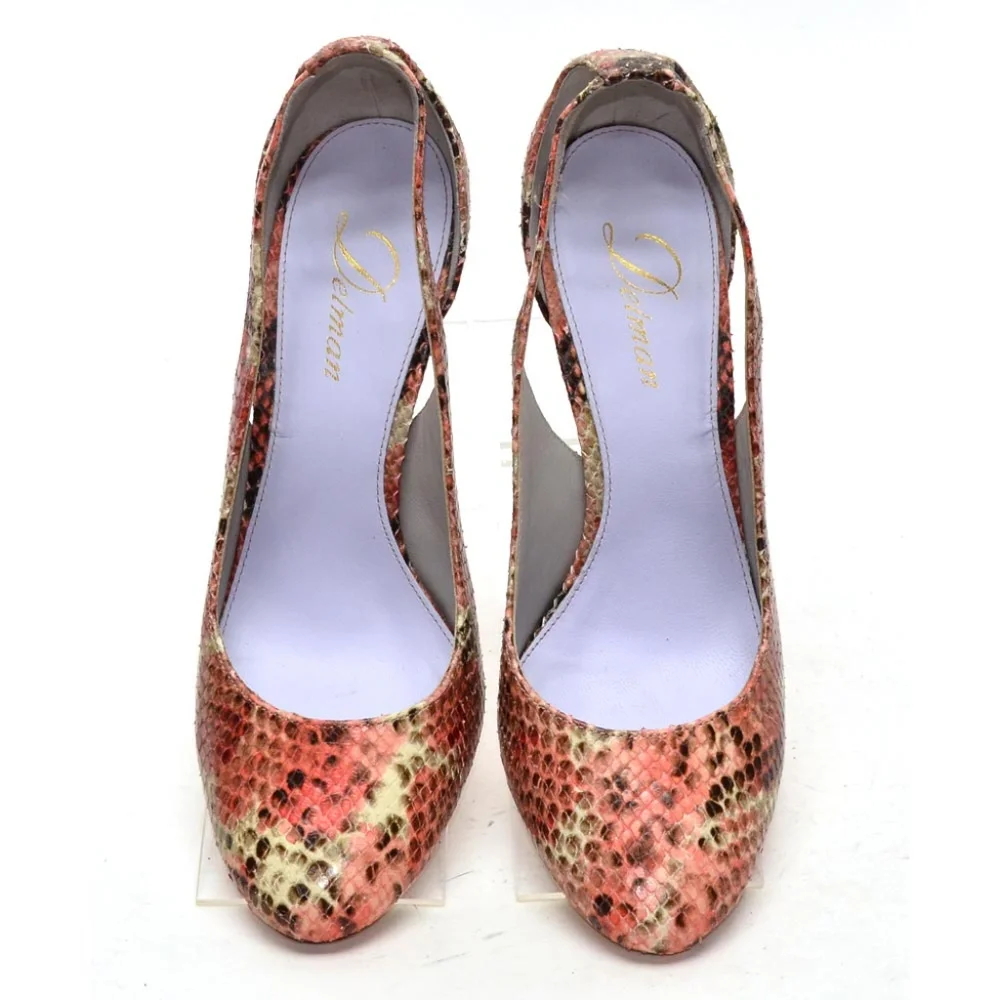Delman Earth Tones Side Cutout Snake Pumps size 8